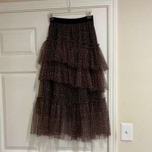 Leopard Print Tiered Skirt
